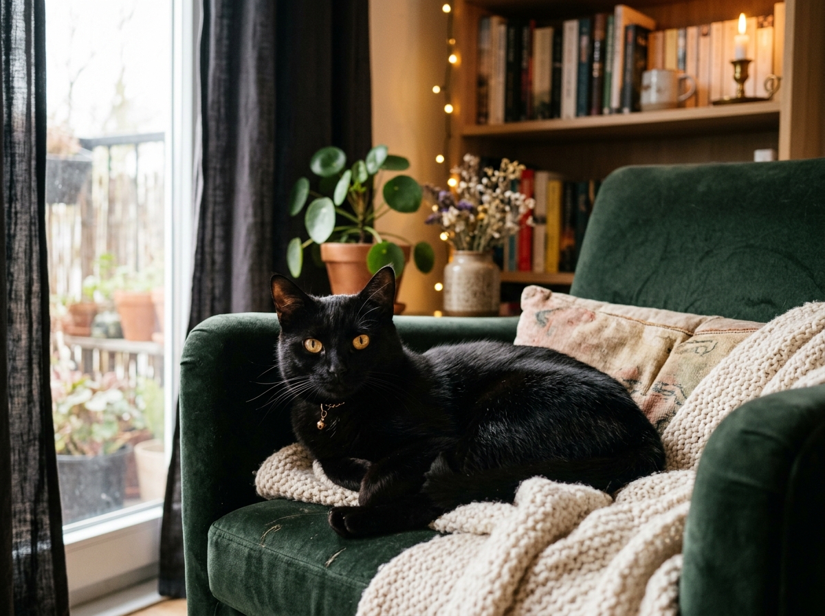 Kawaii Black Cat Wllpaper