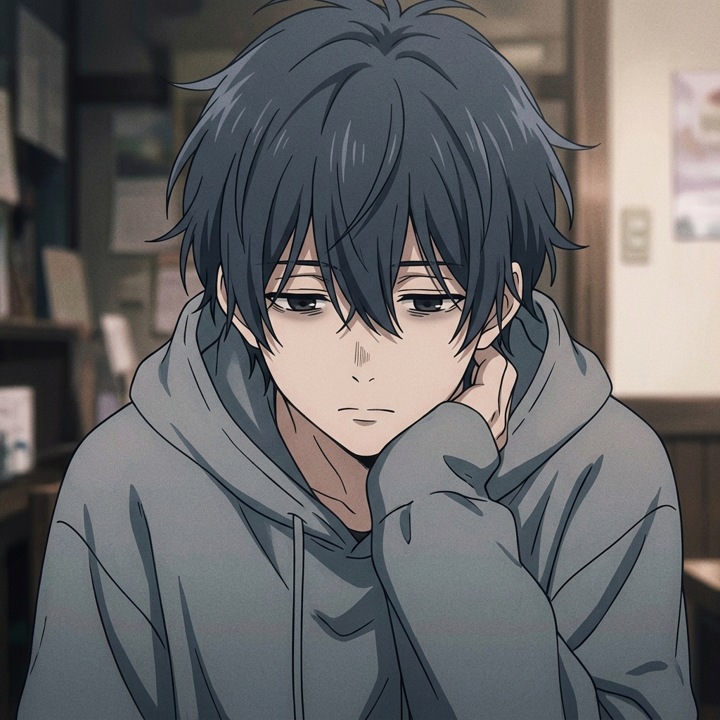 Black Sad Anime Pfp