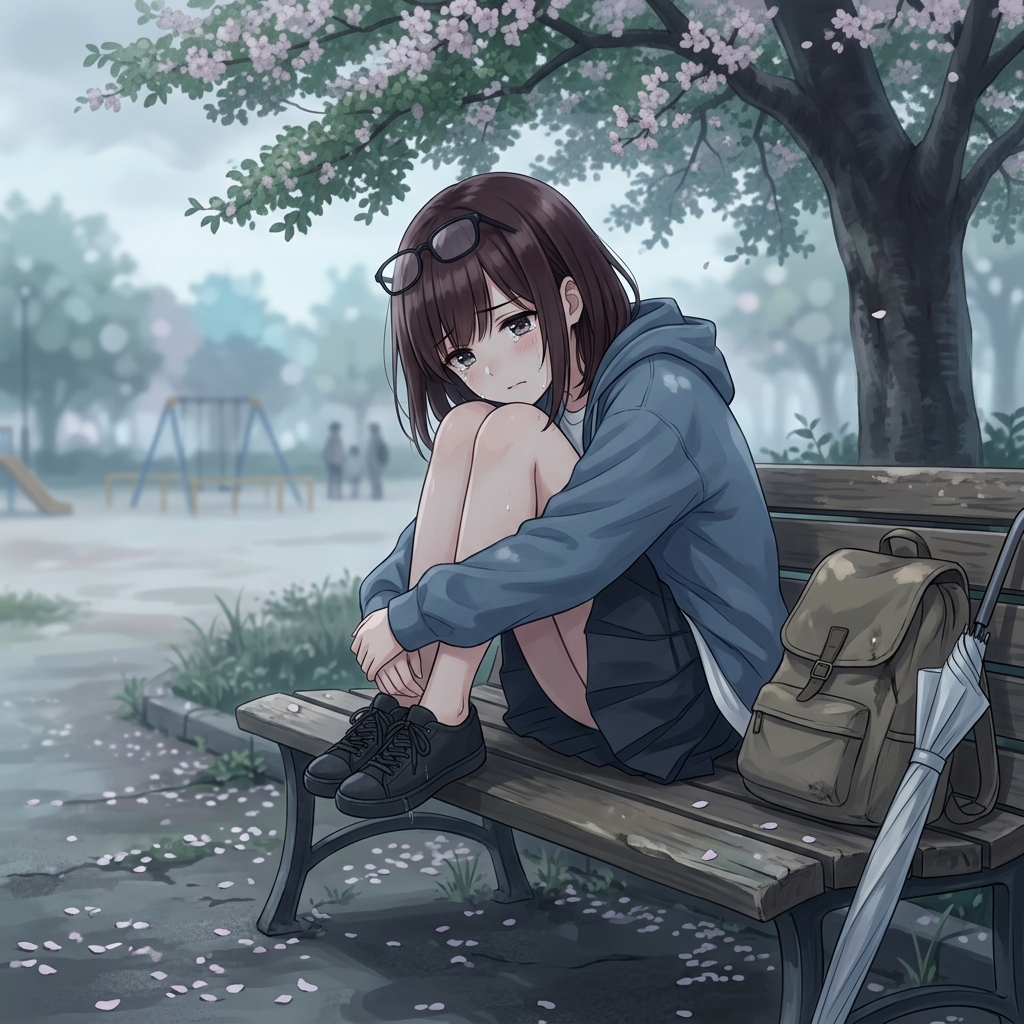 Cute Sad Anime Girl