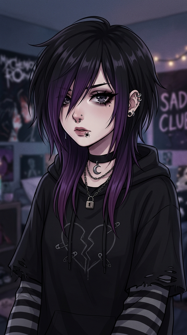Dark Emo Anime Pfp Girl