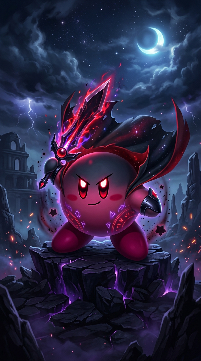 Cool Dark Kirby PFP 4K